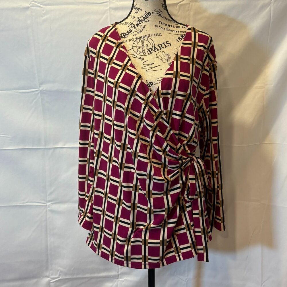 Anne Klein Faux Wrap Blouse